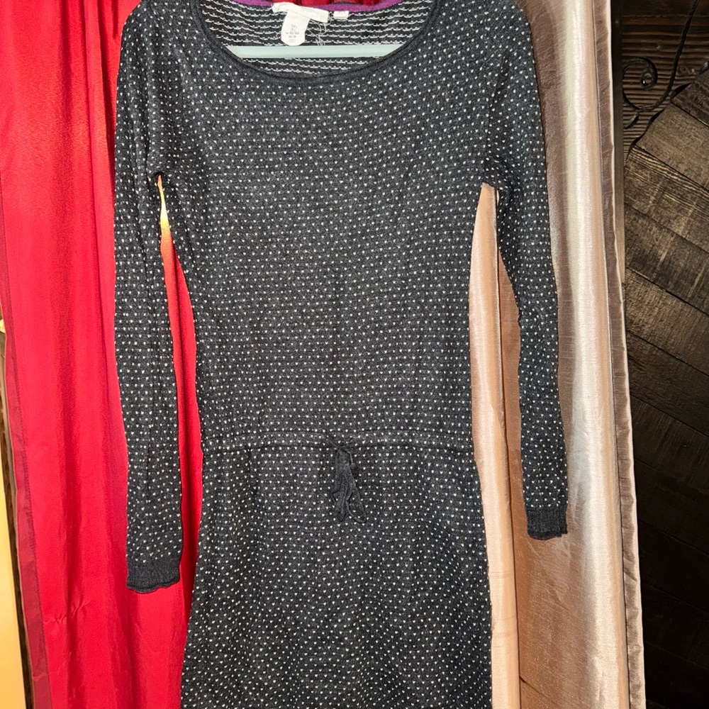 H&M Black and White Tie Front Bodycon Dress